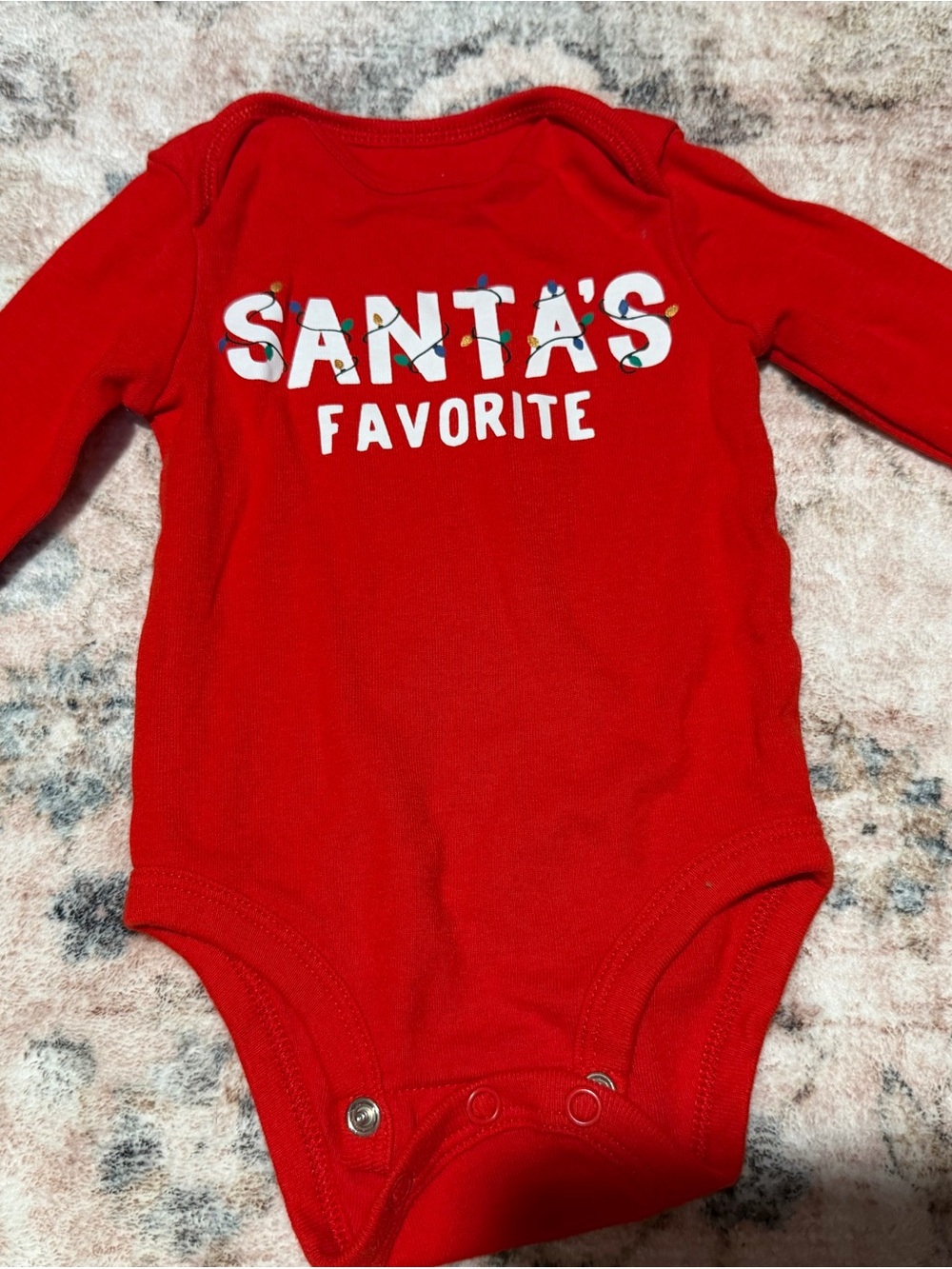 Carter's Red "Santa's Favorite" Baby One-Piece